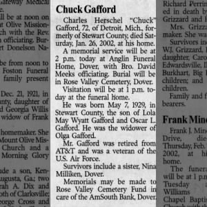Obituary for Chuck Gafford