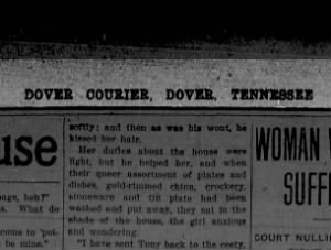 Clipping of Dover Courier Dover, Tennessee