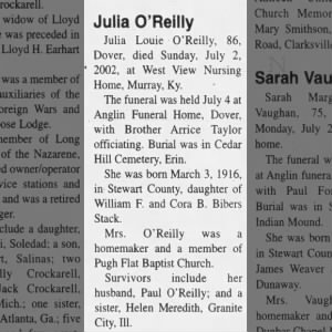 O'Reilly, Julia Louie (Stack)